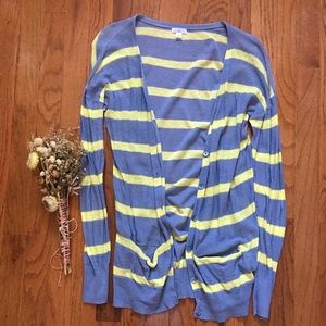 Blue/Yellow Long Cardigan